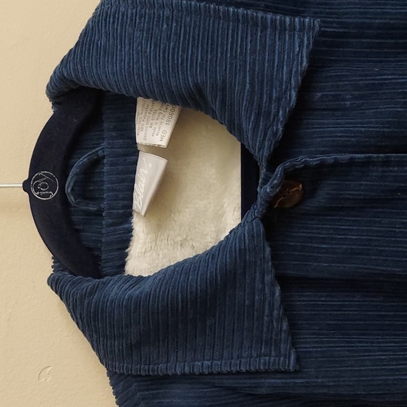 BLAIR Teal Blue Button Down Faux Fur Lined Corduroy Jacket - Picture 3 of 16